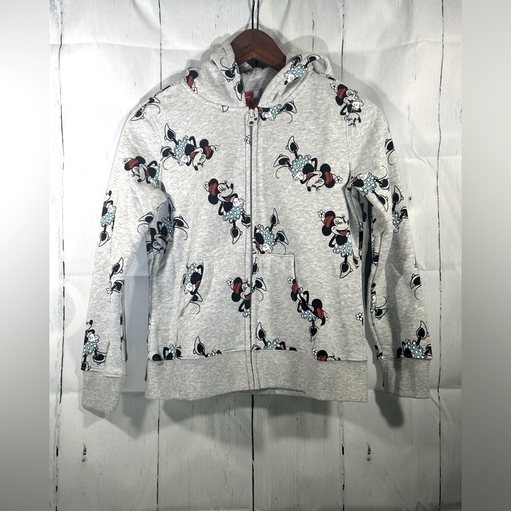 Disney Toddler Fleece Full Zip Up Hoodie Sweatshirt Outdoor Minnie Mouse XS 4/5 - Picture 2 of 10